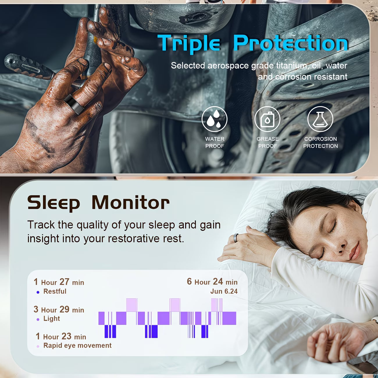 Smart Ring USA™  24/7 Health & Sleep Tracking Smart Ring Premium